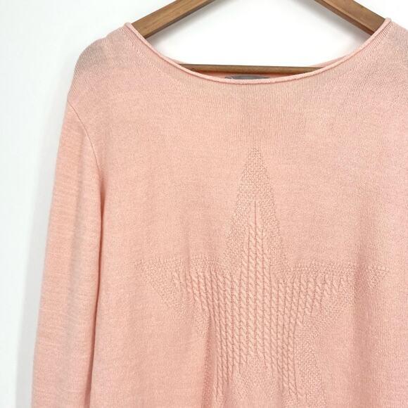 NWT WIT & WISDOM Cable Knit Star Sweater Pink Size Small Casual Soft Cozy - Picture 3 of 7